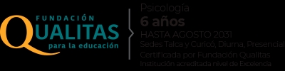 Cartel informativo sobre una carrera de psicología en la Fundación Qualitas.