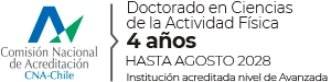 Logo del Doctorado en Ciencias de la Actividad Física en Chile.