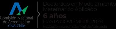 Este logo representa el programa de Doctorado en Modelamiento Matemático Aplicado de Chile, acreditado por 6 años.