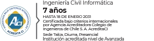 Certificado de acreditación en Ingeniería Civil Informática con duración de 7 años.