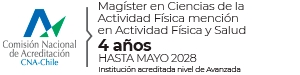 Este es el logo del Magíster en Ciencias de la Actividad Física en Chile.