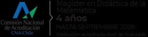 Logo de la Comisión Nacional de Acreditación con la mención de un magíster en Didáctica de la Matemática.
