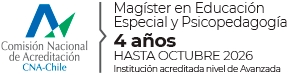 Este es el logo del Magíster en Educación Especial y Psicopedagogía acreditado por la CNA en Chile.