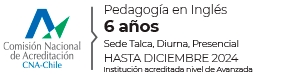 Información sobre el programa de Pedagogía en Inglés en la sede Talca, con duración de 6 años y acreditación hasta diciembre de 2024.