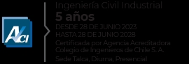 Información sobre un programa de Ingeniería Civil Industrial con duración de cinco años desde 2023 hasta 2028.