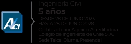 Certificación del programa de Ingeniería Civil con duración de cinco años.
