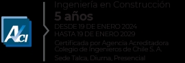 Información sobre un programa de Ingeniería en Construcción con una duración de 5 años.