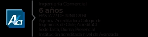 Certificado de acreditación en Ingeniería Comercial por 6 años.