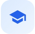 Logo de un servicio educativo que sugiere aprendizaje y conocimiento.