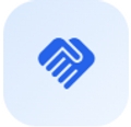 Un logo que representa el concepto de colaboración y apoyo mutuo.