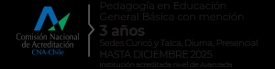 Imagen que presenta información sobre un programa de pedagogía en educación básica en Chile.