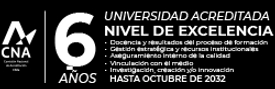 Este es un aviso que celebra los 6 años de acreditación de una universidad chilena destacando su nivel de excelencia.