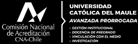 Logo de la Universidad Católica del Maule con acreditación avanzada.