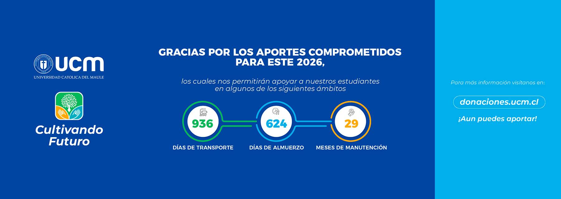 Agradecimiento por los aportes comprometidos para apoyar a estudiantes en 2026.