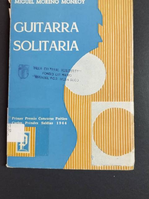 El libro 'Guitarra Solitaria' de Miguel Moreno Monroy presenta un diseño colorido y moderno en su portada.