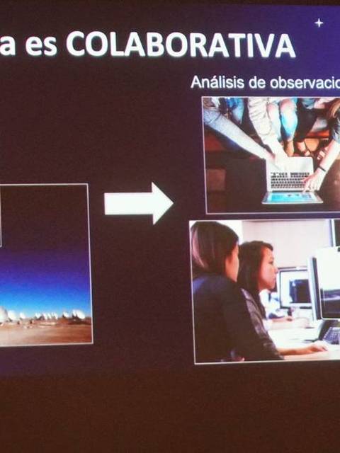 La imagen ilustra el concepto de la ciencia colaborativa, destacando la obtención de datos y el análisis de observaciones.
