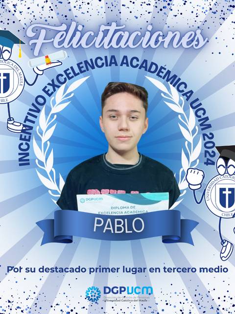 Un joven llamado Pablo recibe un reconocimiento por su excelencia académica en 2024.