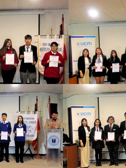 Ceremonia de entrega de certificados a estudiantes en un evento académico.