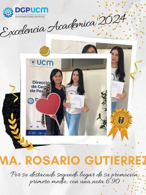 Una estudiante recibe un reconocimiento por su excelente rendimiento académico junto a una profesora.