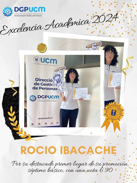Rocío Ibácache celebra su excelencia académica tras obtener el primer lugar de su promoción.