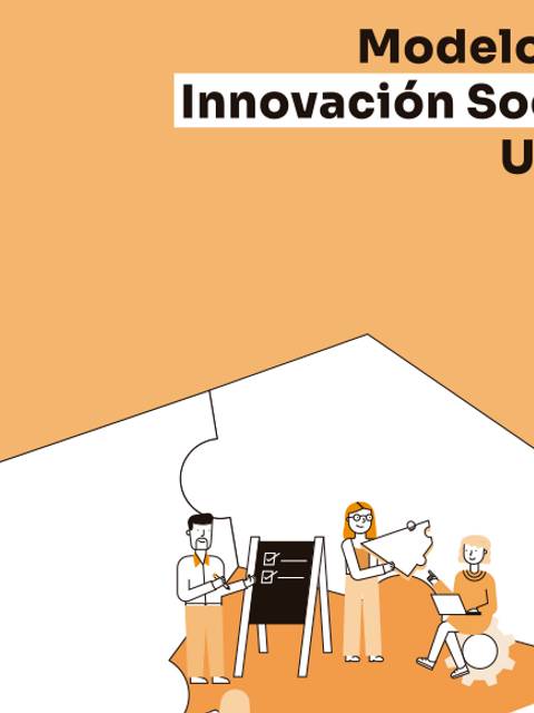 Una ilustración que muestra un grupo de personas colaborando en un modelo de innovación social.