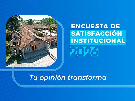 Una imagen que invita a participar en una encuesta de satisfacción institucional para el año 2026.