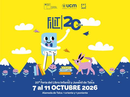 Celebremos los 20 años de la Feria del Libro Infantil y Juvenil de Talca con mucha alegría y colores.