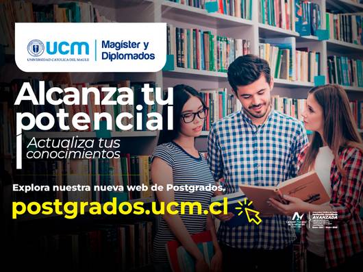 Promoción de programas de magíster y diplomados de la UCM en un ambiente académico.