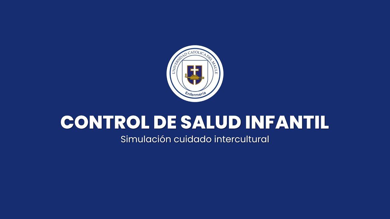 Este es un banner informativo sobre el control de salud infantil en un contexto de simulación intercultural.