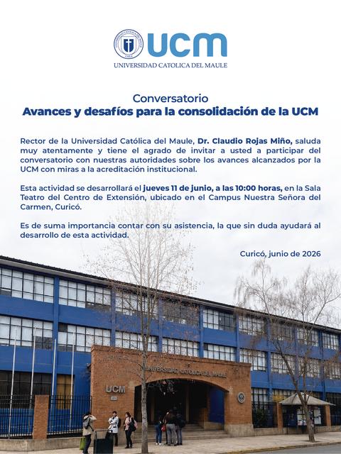 Información sobre un conversatorio de la UCM sobre avances y desafíos institucionales.