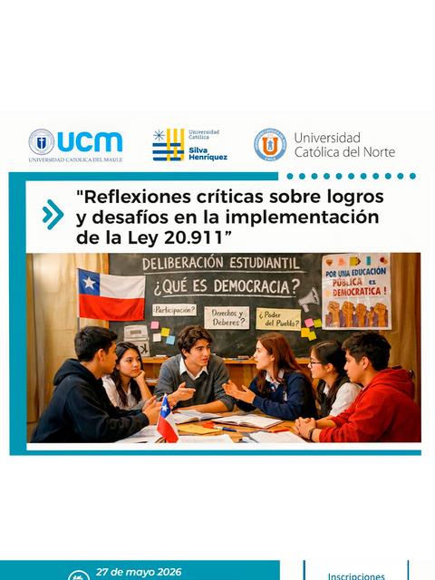 Un grupo de estudiantes chilenos discutiendo sobre democracia y educación.