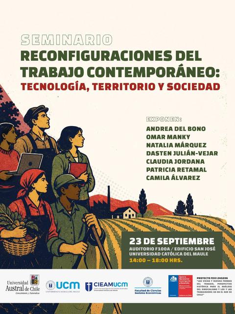 Un seminario sobre trabajo contemporáneo que se llevará a cabo en la Universidad Católica del Maule.