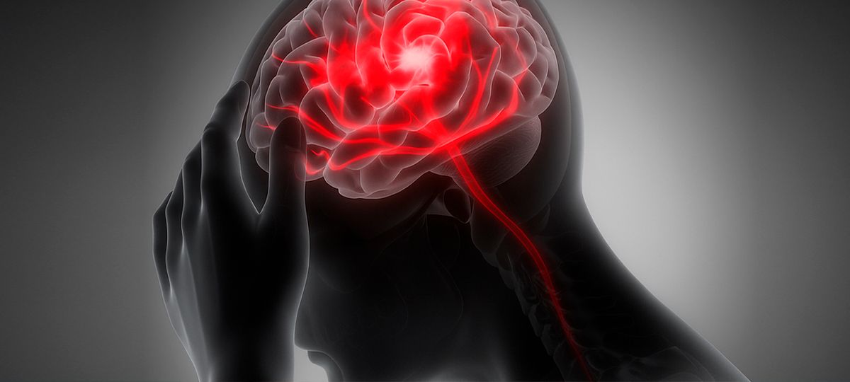 Una representación visual del cerebro con detalles rojos que simbolizan actividad o dolor.