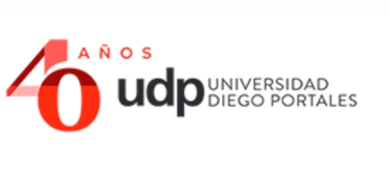 Logo de la Universidad Diego Portales que celebra 40 años de existencia.