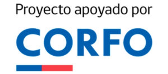 Este es un logo que resalta el apoyo de CORFO a diversos proyectos en Chile.