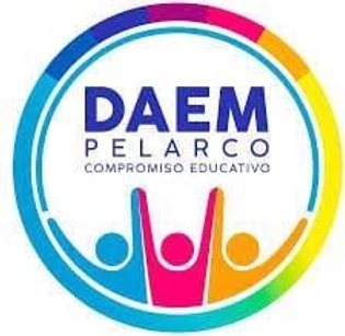 Logo del DAEM de Pelarco que simboliza el compromiso educativo con una colorida representación gráfica.