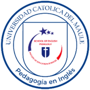 Logo de la Universidad Católica del Maule con enfoque en Pedagogía en Inglés.