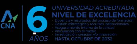 La imagen muestra la acreditación de una universidad en Chile con un enfoque en la excelencia educativa.