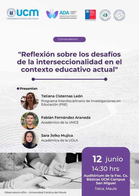 Conversatorio sobre la interseccionalidad en la educación actual en Talca.