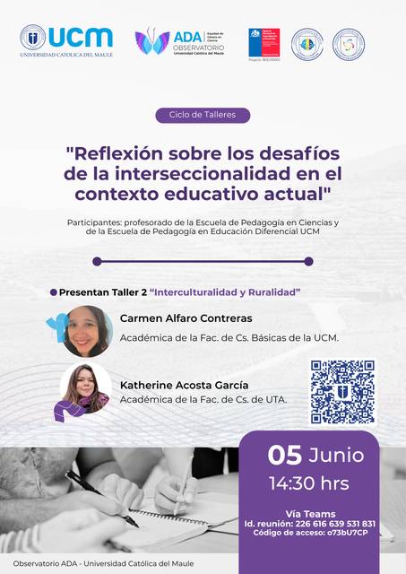 Taller sobre interseccionalidad y educación actual en la UCM.