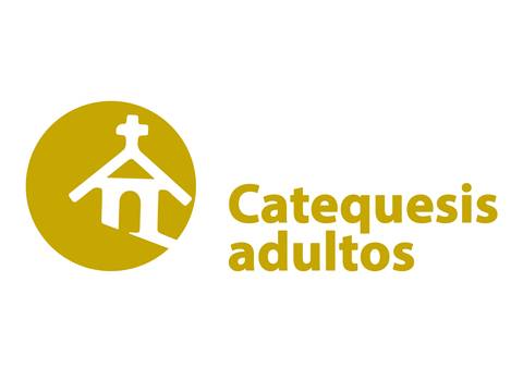 Logo de catequesis para adultos con un diseño sencillo y moderno.