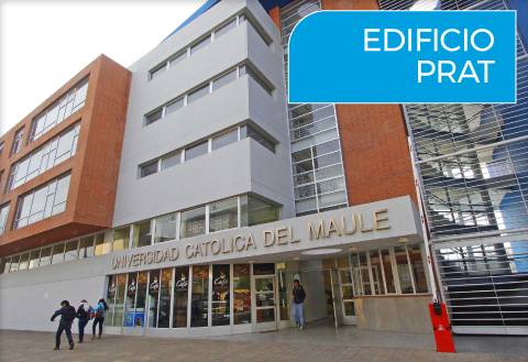 El edificio Prat de la Universidad Católica del Maule destaca por su arquitectura moderna y funcional.
