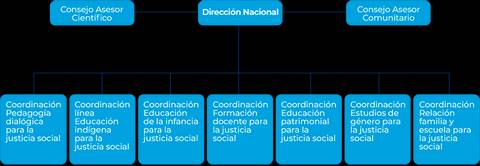 Organigrama que muestra la estructura del Consejo Asesor Científico y del Consejo Asesor Comunitario en relación con la Dirección Nacional.