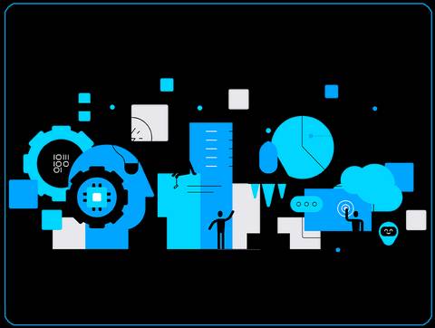 Una ilustración abstracta que representa conceptos tecnológicos y de innovación.