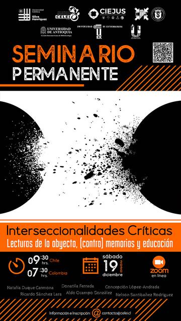 Cartel del Seminario Permanente sobre interseccionalidades críticas y educación.
