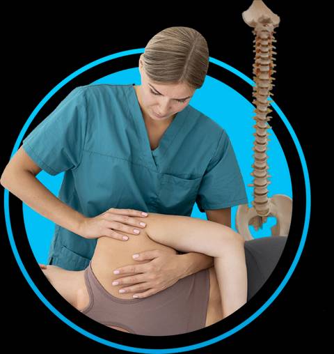 Un profesional de la salud realiza un tratamiento manual sobre la espalda de una paciente.