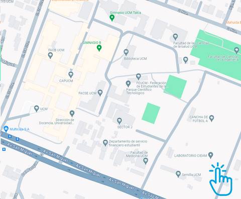 Mapa de la Universidad Católica del Maule en Talca, Chile.