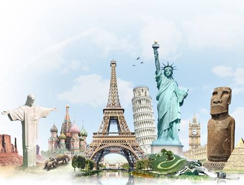 Una hermosa representación de monumentos icónicos del mundo.