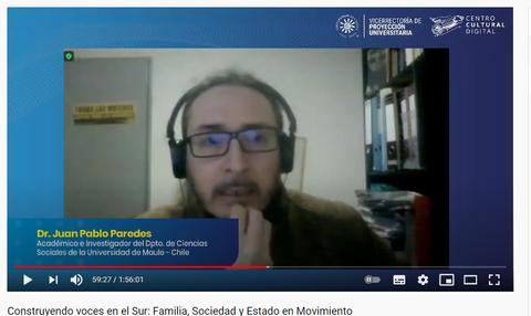 El Dr. Juan Pablo Paredes se presenta en un seminario virtual sobre sociedad y estado.