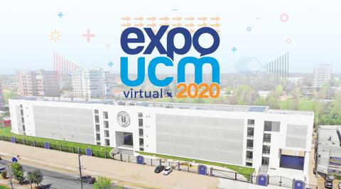 Imagen de un edificio con el logotipo de Expo UCM Virtual 2020.